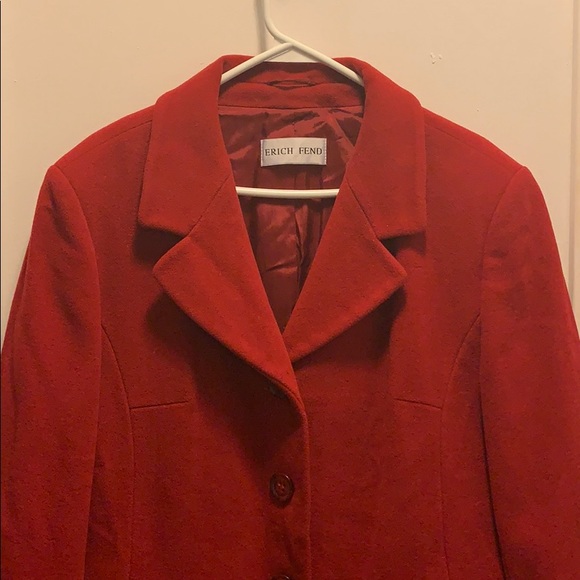 Red Erich Fend Lana/polyamid/cashmere blend coat